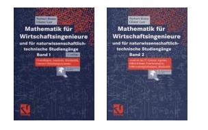 Zwei Bände des Buches „Mathematik für Wirtschaftsingenieure“